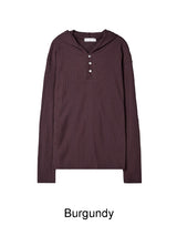 Charis Henley Neck Hooded Knit