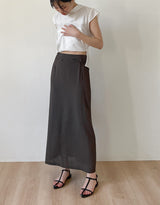 Tie-neck Strap Cap Sleeve Blouse