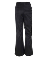 Satin Draped Trousers _ BLACK