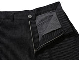 Side Slit Bermuda Denim Pants Black