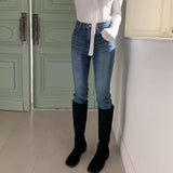 スリムディープデニムパンツ