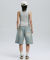 DOODLE TWO TONE KNIT VEST_WH