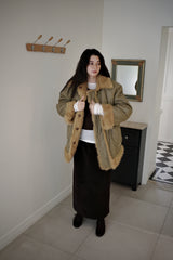 Reversible fur coat, Camel