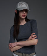 [NF] THREE QUARTER BASIC T-SHIRT (CHARCOAL)_F24QB276