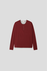 Solis Henley Neck Long Sleeve Knit Tee (4 Colors)