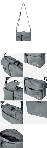 24FW SYMBOL RIVET MULTI POKET CROSS BAG GREY