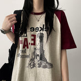 E-ID カラーラグランボクシーフィット半袖Tシャツ