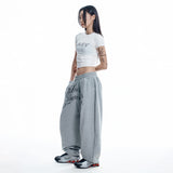 レタリングバルーンスウェットパンツ - GREY