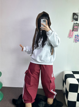 トラックカーゴストリングパディングパンツ ❤🖤🤎💚💙5カラー