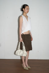 Button String Midi Skirt (Brown)