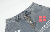 Celine Lettering Wide Denim Pants
