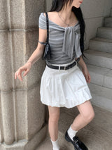Cloud Puff Pumpkin Mini Balloon Skirt & Belt SET (2 colors)