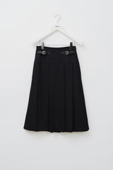 (W) Belted Pleats Skirt (2color)