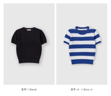 Slow Cable Round Short Sleeve Knit / 10 colors