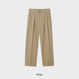 LMN デフェイスツータックコットンセミワイドパンツ (4 colors)