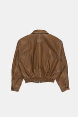 Northway washed leather collar jumper