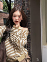#Lumia Border One Shoulder Loose Knit (4color)