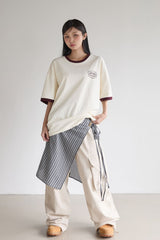 パターンラインリンガーTシャツ