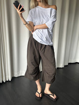 ソフト オフショルダー ルーズ Tシャツ(3color)