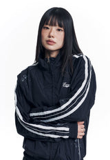 Dirty Nylon Piping Track Jacket - Black