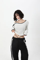 コントラストリボンTシャツ