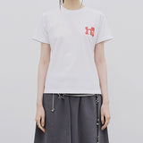 DOT HOLY LOGO SLIM FIT SHORT SLEEVE TEE_WHITE&RED