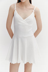Wave Flare Dress Ivory
