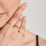 [Worn by Han Hyo-joo, SoYou, Bvlgari Min-young] ボールキュービック925シルバー+ロジウムメッキ調整可能サイズリングR045-01G-CZ