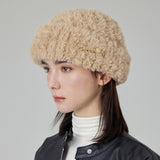 VARZAR Safety Pin Fur Beanie / Beige