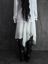 uncut lace skirt (2color)