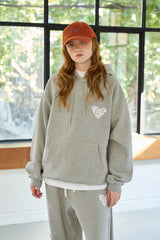 GOODLUCK HEART HOODIE / MELANGE