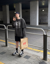 No.0717 BL レイヤードオーバーTシャツ