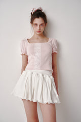 Lace Puff T-shirt (White)