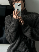 a rough mohair turtleneck