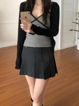 Stripe lace sleeveless (3 colors)