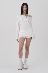 Soft Club one-shoulder sweatshirt, White