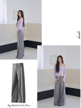 Pearl Burton Shirring V-neck Long Sleeve T-shirt