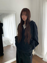 Bonne Loose Fit Hood Zip-Up