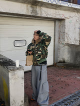 No.1507 camo&fur reversible bomber JK