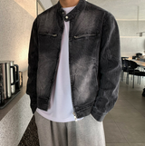 Biwon Washed Biker Denim Jacket