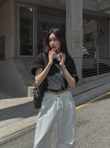ピーポープリンティドコットン半袖Tシャツ