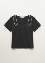 ボタンストラップTシャツ (Navy)