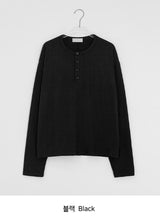 [unisex] Yansa Henley Neck Long Sleeve Tee