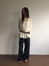 Pane see-through blouse (2color)