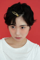 [2SET] metal wave hair pin - gold