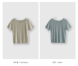 Rear Cool Linen Ribbed Short Sleeve Knit / 4 colors