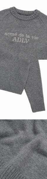 25FW WOMAN BASIC LOGO KNIT GRAY