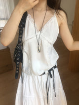 Silky lace cami blouse