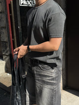 Stone washed bermuda denim pants