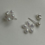 [92.5silver] 2ウェイフラワーパールピアス